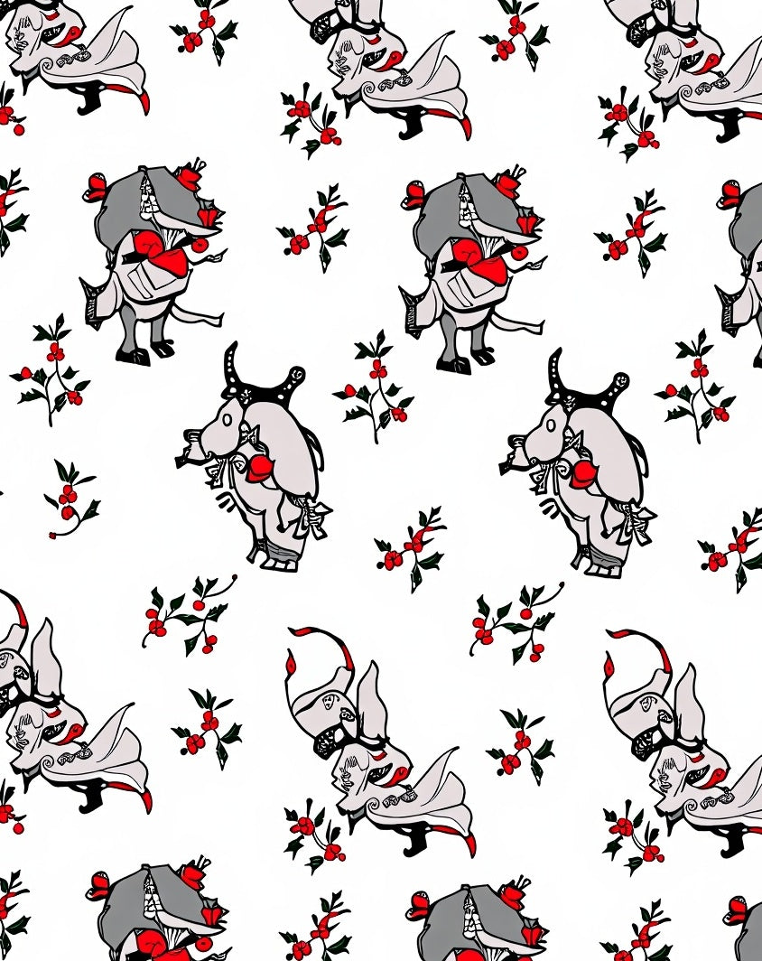 Whimsical Red Holly Creature Rapport Rug