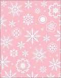 Pink White Snowflake Collage Rug