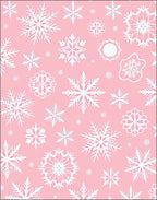 Pink White Snowflake Collage Rug