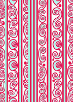 Crimson White Swirl Stripe Rug