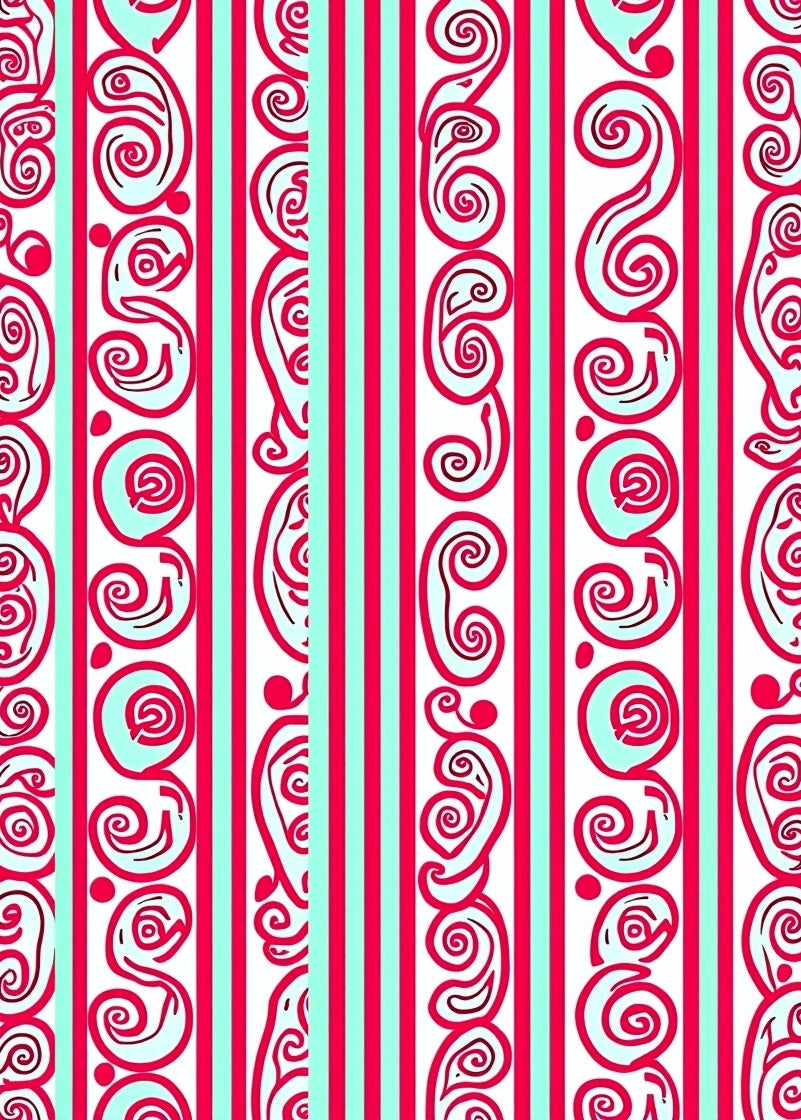 Crimson White Swirl Stripe Rug