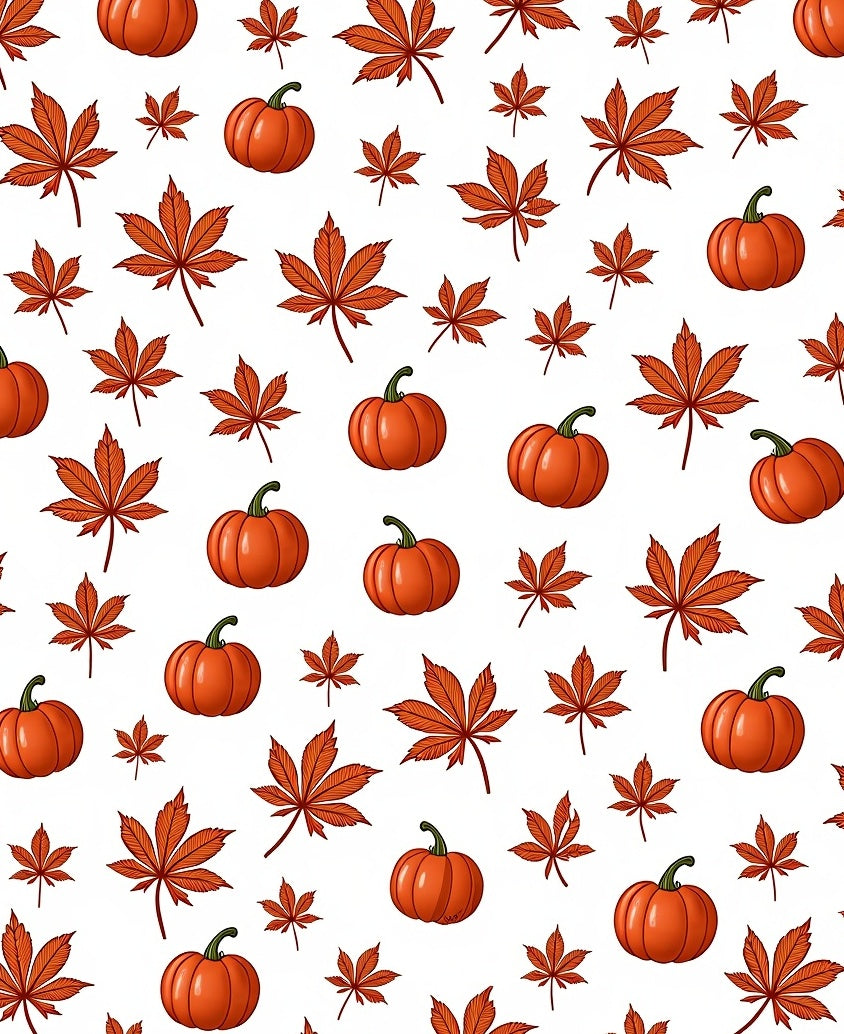 Autumn Orange Pumpkin Maple Leaf Rug