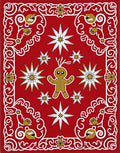 Red Gingerbread Man Starburst Rug