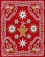 Red Gingerbread Man Starburst Rug