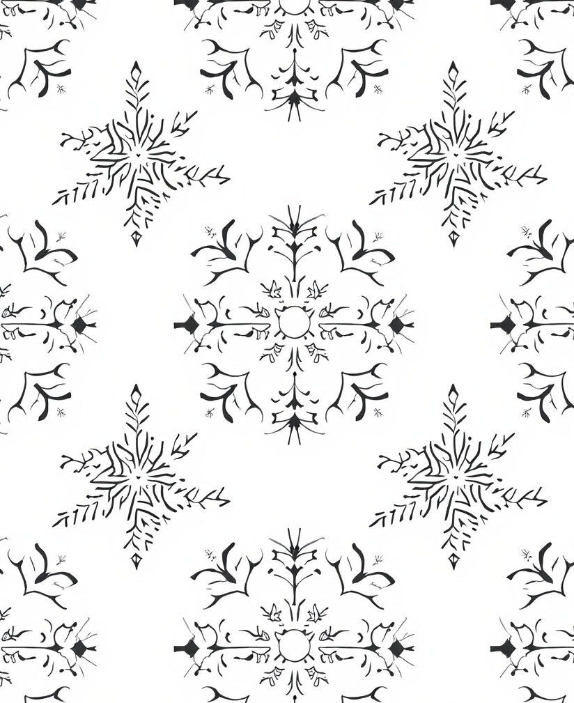 Black and White Snowflake Harmony Rug