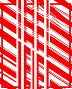 Bold Red White Striped Visual Rug