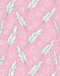 Pink Feather Swirls Rug