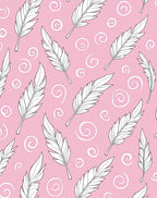 Pink Feather Swirls Rug