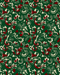 Victorian Emerald Botanical Swirl Accents Rug