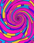 Vivid Pink Swirl Abstract Quilt Rug
