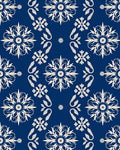 Classic Navy White Floral Medallion Rug
