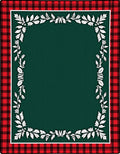 Red Black Plaid Leaf Border Rug