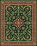 Emerald Red Gold Floral Medallion Rug