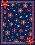 Crimson Snowflake Navy Blue Textile Rug