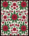 Crimson Floral Vine Art Nouveau Rug