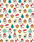 Cute Snowman Christmas Tree Village Rug