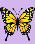 Vibrant Yellow Butterfly Lilac Background Rug