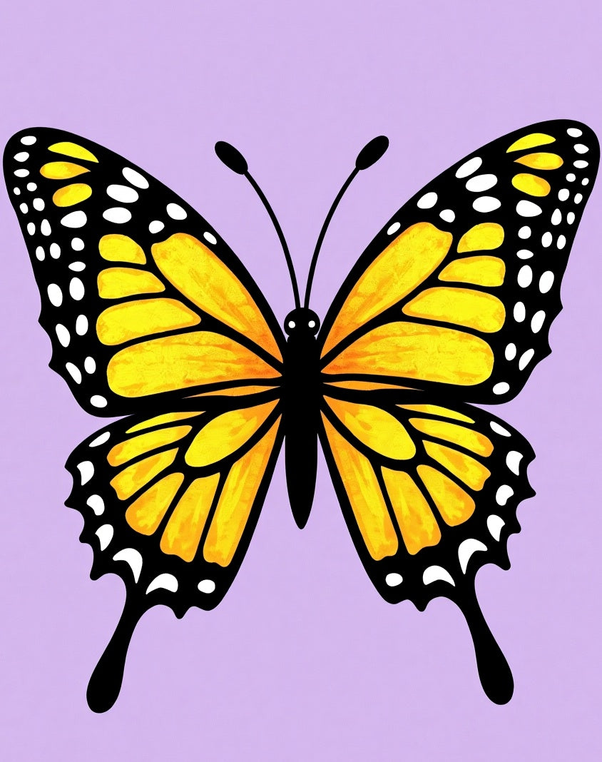 Vibrant Yellow Butterfly Lilac Background Rug