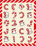 Whimsical Candy Cane Ghosts Holiday Rug