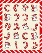 Whimsical Candy Cane Ghosts Holiday Rug