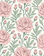 Vintage Pink Rose Floral Garden Rug