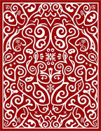 Crimson White Winter Swirl Ornamental Rug