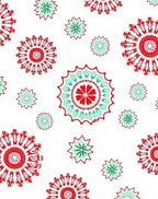 Red Mint Starburst Mandala Rug