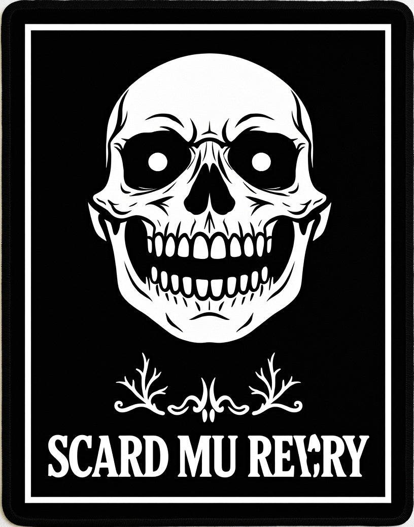 Menacing Black White Skull Portrait Rug