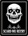 Menacing Black White Skull Portrait Rug
