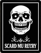 Menacing Black White Skull Portrait Rug