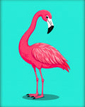 Vibrant Pink Flamingo Tropical Bird Rug