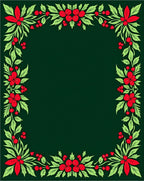 Red Leaf Berry Garland Border Rug