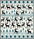 Black Reindeer Forest Winter Charm Rug