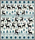 Black Reindeer Forest Winter Charm Rug