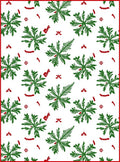 Green Snowflake Red Accents Textile Rug