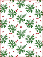 Green Snowflake Red Accents Textile Rug