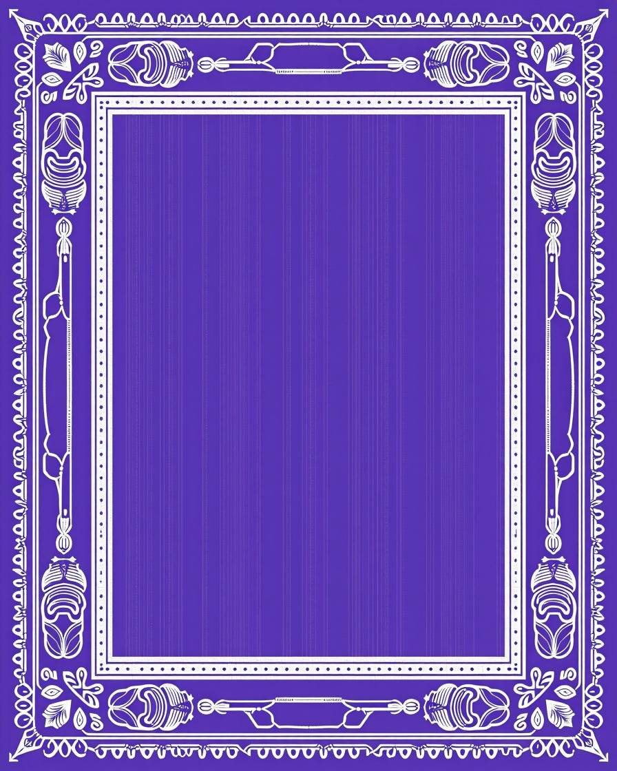 Classic Indigo Ornamental Border Rug