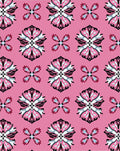 Pink floral medallion with blue accents Rug