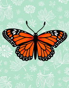 Bright Orange Butterfly Whimsical Garden Rug