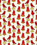 Red Cardinal Bell Collage Rug