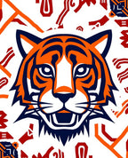 Bold Orange Tiger Graphic Rug