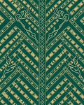 Emerald Green Gold Animal Stripe Rug