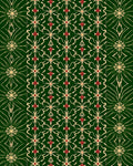 Emerald Green Gold Red Starburst Motif Rug