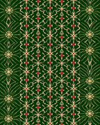 Emerald Green Gold Red Starburst Motif Rug