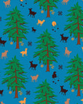 Woodland Deer Trees Blue Sky Woodland Rug