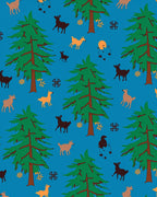 Woodland Deer Trees Blue Sky Woodland Rug