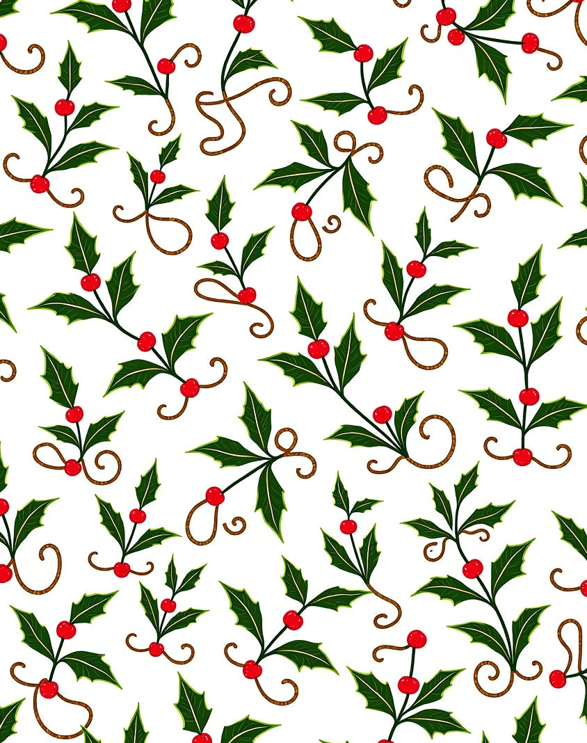 Festive Holly Berry Twig Garland Rug