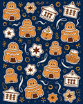 Whimsical Gingerbread Holiday Cookie Collage Rug