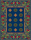 Royal Blue Garden Medallion Rug