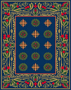 Royal Blue Garden Medallion Rug